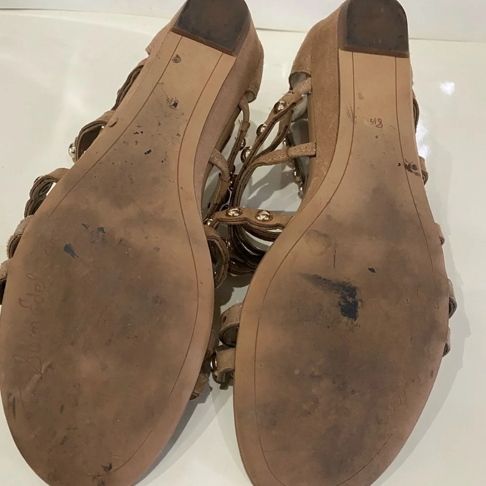 Sam Edelman Dustee‎ Gladiator Sandals 8.5 – Suede Studded Brown Boho Festival